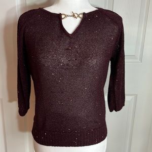 INC International Concepts:  Sweater w/sequence & gold chain